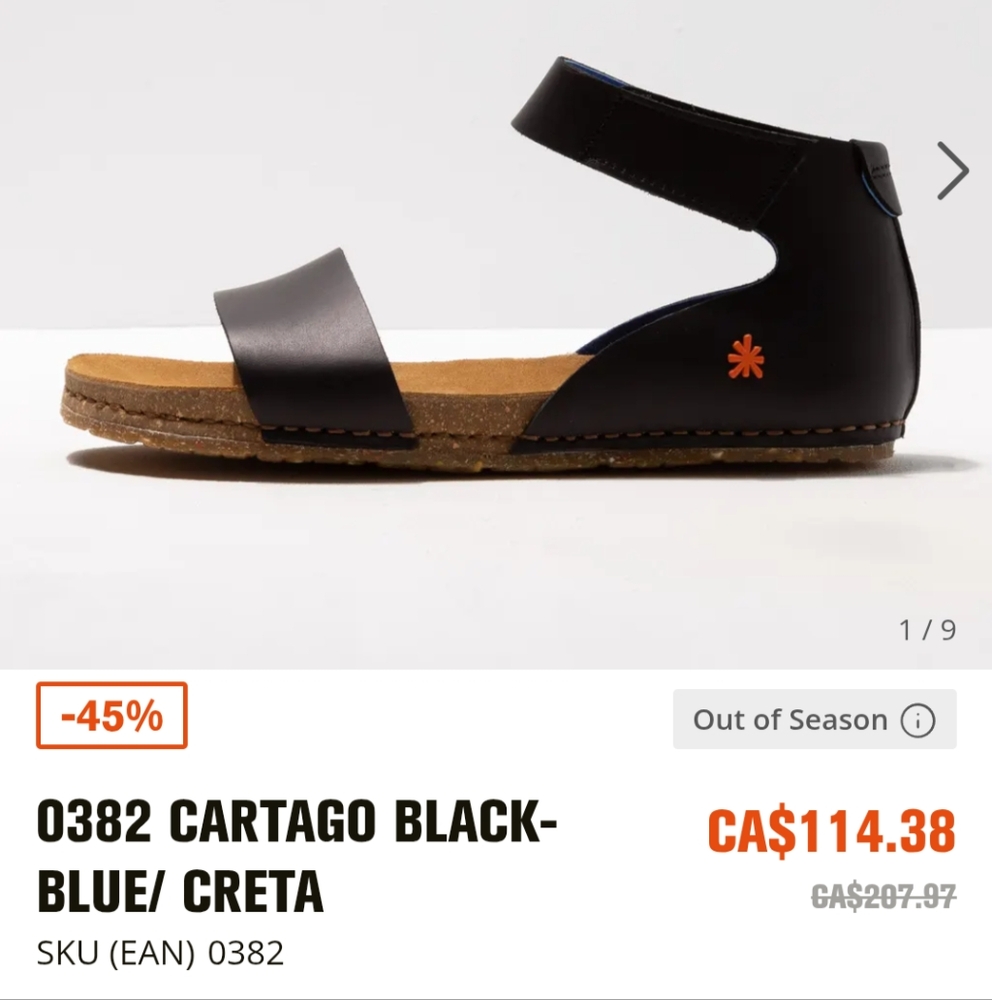 Cartago Black Sandals